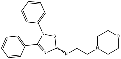 4-Morpholineethanamine, N-(2,3-diphenyl-1,2,4-thiadiazol-5(2H)-ylidene)- Struktur