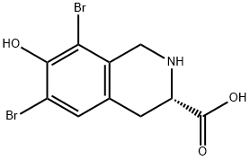 (S)-6,8-dibromo-7-hydroxy-1,2,3,4-tetrahydroisoquinoline-3-carboxylic acid, 128502-57-8, 结构式