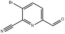 3-bromo-6-formylpyridine-2-carbonitrile 化学構造式