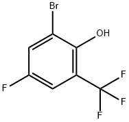 2-溴-4-氟-6-(三氟甲基)苯酚 结构式
