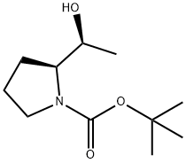 tert-butyl (2S)-2-[(1S)-1-hydroxyethyl]pyrrolidine-1-carboxylate Struktur