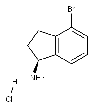 (S)-4-Bromo-2,3-dihydro-1H-inden-1-amine hydrochloride 化学構造式