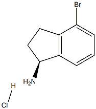 (S)-4-Bromo-2,3-dihydro-1H-inden-1-amine hydrochloride 化学構造式