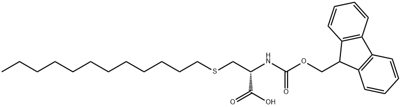 (R)-Fmoc-2-amino-3-dodecylsulfanyl-propionic acid Struktur