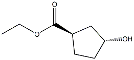 ethyl (1R,3R)-3-hydroxycyclopentane-1-carboxylate 结构式