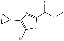 5-溴-4-环丙基-1,3-噻唑-2-羧酸甲酯 结构式