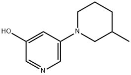 3-Hydroxy-5-(3-methylpiperidin-1-yl)pyridine 结构式