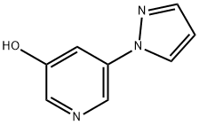 3-Hydroxy-5-(1H-pyrazol-1-yl)pyridine 结构式