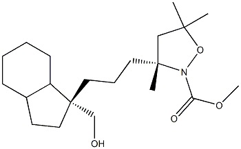 3R-[2R-(4S-HYDROXY-7R-METHYL-OCTAHYDRO-INDEN-1R-YL)-PROPYL]-2,5,5-TRIMETHYL-ISOXAZOLIDINE-4R-CARBOXYLIC ACID METHYL ESTER Structure