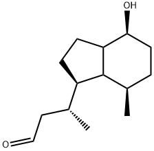 3R-(4S-Hydroxy-7R-methyl-octahydro-inden-1R-yl)-butyraldehyde 结构式