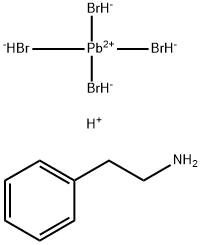 (C6H5CH2CH2NH3)2PbBr4
(PEA2PbBr4) 化学構造式