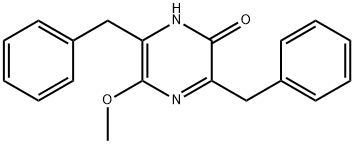 3,6-ジベンジル-2-ヒドロキシ-5-メトキシピラジン 化学構造式