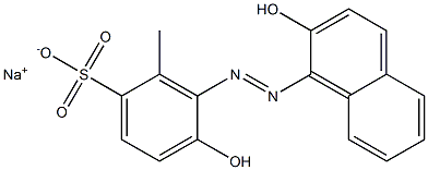 Benzenesulfonic acid, hydroxy[(2-hydroxy-1-naphthalenyl)azo]methyl-, monosodium salt (9CI) Structure