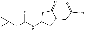 4-(Boc-amino)-2-oxopyrrolidine-1-acetic Acid Struktur