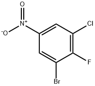 1-bromo-3-chloro-2-fluoro-5-nitrobenzene Structure