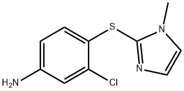 3-chloro-4-(1-methyl-1H-imidazol-2-ylthio)benzenamine,133303-88-5,结构式