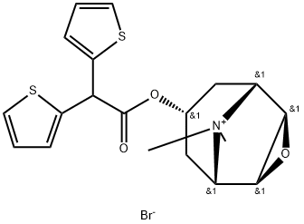 3-Oxa-9-azoniatricyclo[3.3.1.02,4]nonane, 7-[(2,2-di-2-thienylacetyl)oxy]-9,9-dimethyl-, bromide (1:1), (1α,2β,4β,5α,7β)- Structure
