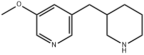 Pyridine, 3-methoxy-5-(3-piperidinylmethyl)- 结构式