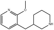 Pyridine, 2-methoxy-3-(3-piperidinylmethyl)- Structure
