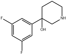 3-Piperidinol, 3-(3,5-difluorophenyl)- Structure