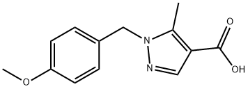 1-(4-methoxybenzyl)-5-methyl-1H-pyrazole-4-carboxylic acid Struktur