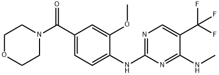 [3-甲氧基-4-[[4-(甲氨基)-5-(三氟甲基)-2-嘧啶基]氨基]苯基]-4-吗啉基甲酮, 1351759-29-9, 结构式