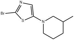 2-Bromo-5-(3-methylpiperidin-1-yl)thiazole, 1353855-20-5, 结构式