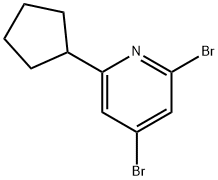 2,4-Dibromo-6-cyclopentylpyridine Struktur