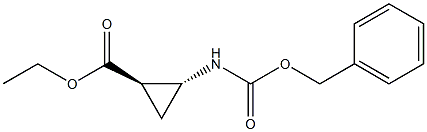 反-2-苄氧羰基氨基-环丙烷甲酸乙酯 结构式