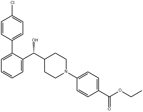 ethyl (R)-4-(4-((4'-chloro-[1,1'-biphenyl]-2-yl)(hydroxy)methyl)piperidin-1-yl)benzoate Struktur