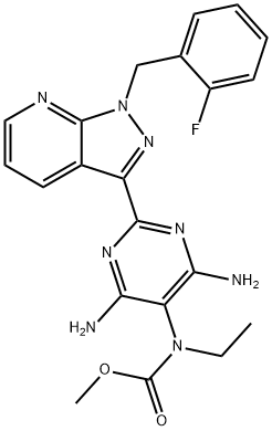 methyl (4,6-diamino-2-(1-(2-fluorobenzyl)-1H-pyrazolo[3,4-b]
pyridin-3-yl)pyrimidin-5-yl)(ethyl)carbamate Struktur