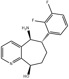 (5S,6S,9R)-5-amino-6-(2,3-difluorophenyl)-6,7,8,9-tetrahydro-5H-cyclohepta[b]pyridin-9-ol, 1373116-05-2, 结构式