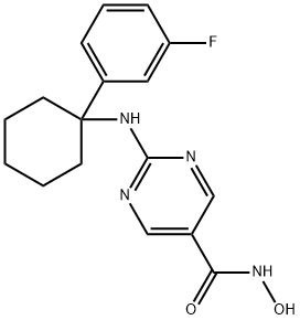 2-[1-(3-Fluoro-phenyl)-cyclohexylamino]-pyrimidine-5-carboxylic acid hydroxyamide Struktur