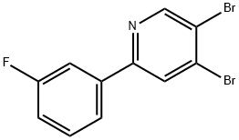3,4-Dibromo-6-(3-fluorophenyl)pyridine 结构式