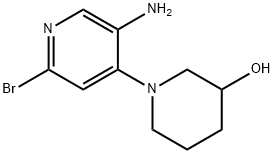 2-Bromo-5-amino-4-(3-hydroxypiperidin-1-yl)pyridine Struktur