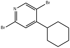 2,5-Dibromo-4-(cyclohexyl)pyridine 结构式