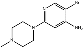 3-Bromo-4-amino-6-(N-methylpiperazin-1-yl)pyridine 结构式