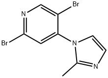 2,5-Dibromo-4-(2-methylimidazol-1-yl)pyridine,1381935-80-3,结构式