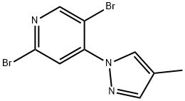 2,5-Dibromo-4-(4-methyl-1H-pyrazol-1-yl)pyridine 结构式