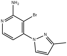 2-Amino-3-bromo-4-(3-methyl-1H-pyrazol-1-yl)pyridine 结构式