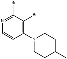 2,3-Dibromo-4-(4-methylpiperidin-1-yl)pyridine Structure