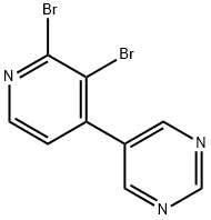 2,3-Dibromo-4-(5-pyrimidyl)pyridine Structure