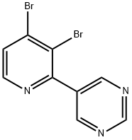 3,4-Dibromo-2-(5-pyrimidyl)pyridine 结构式