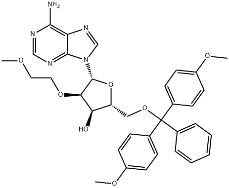 5'-O-(4,4'-Dimethoxytrityl)-2'-O-(2-methoxyethyl) adenosine Structure