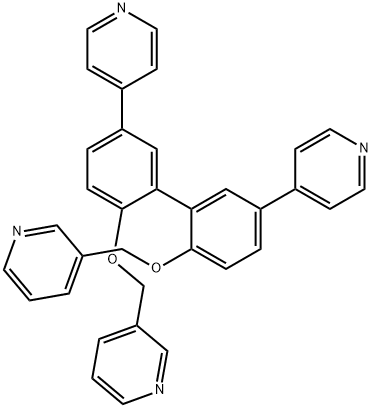 吡啶,3,'3'-[(5,'5'-'4'-'PYRIDINYL[1,'1'-'BIPHENYL]-'2,'2'-'DIYL)'双(氧亚甲基)'BIS- 结构式