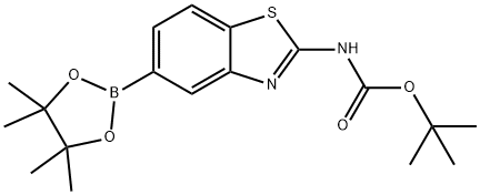 tert-butyl 5-(4,4,5,5-tetramethyl-1,3,2-dioxaborolan-2-yl)benzo[d]thiazol-2-ylcarbamate Structure