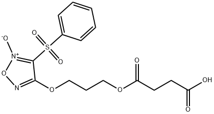 4-(3-((3-carboxypropanoyl)oxy)propoxy)-3-(phenylsulfonyl)-1,2,5-oxadiazole-2-oxide, 1393477-75-2, 结构式