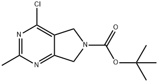 叔丁基4-氯-2-甲基-5,7-二氢-6H-吡咯[3,4-D]嘧啶-6-羧酸酯,1393575-79-5,结构式