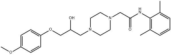 N-(2,6-Dimethylphenyl)-4-[2-hydroxy-3-(4-methoxyphenoxy)propyl]-1-piperazineacetamide, 1393717-45-7, 结构式