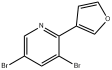 3,5-Dibromo-2-(3-furyl)pyridine Struktur